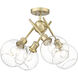Axel 4 Light 24 inch Brushed Champagne Bronze Semi-Flush Ceiling Light in Clear Glass
